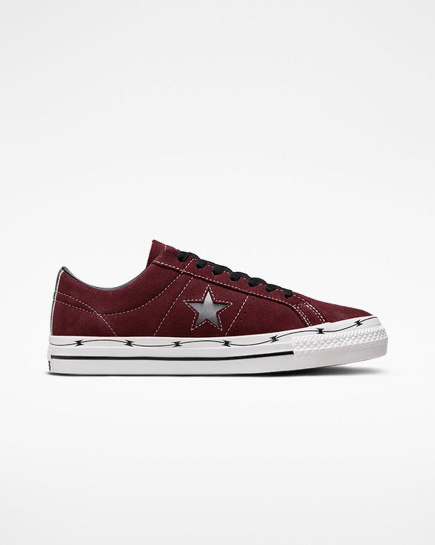 Skate Topanky Converse CONS One Star Pro Razor Wire Panske Tmavo Bordove Čierne Biele | SK FHXER5